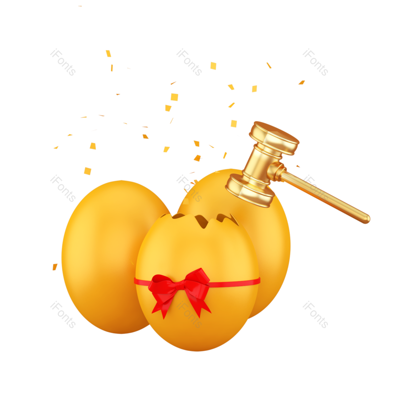 立体图片,简约元素,抽奖PNG,金色免抠素材